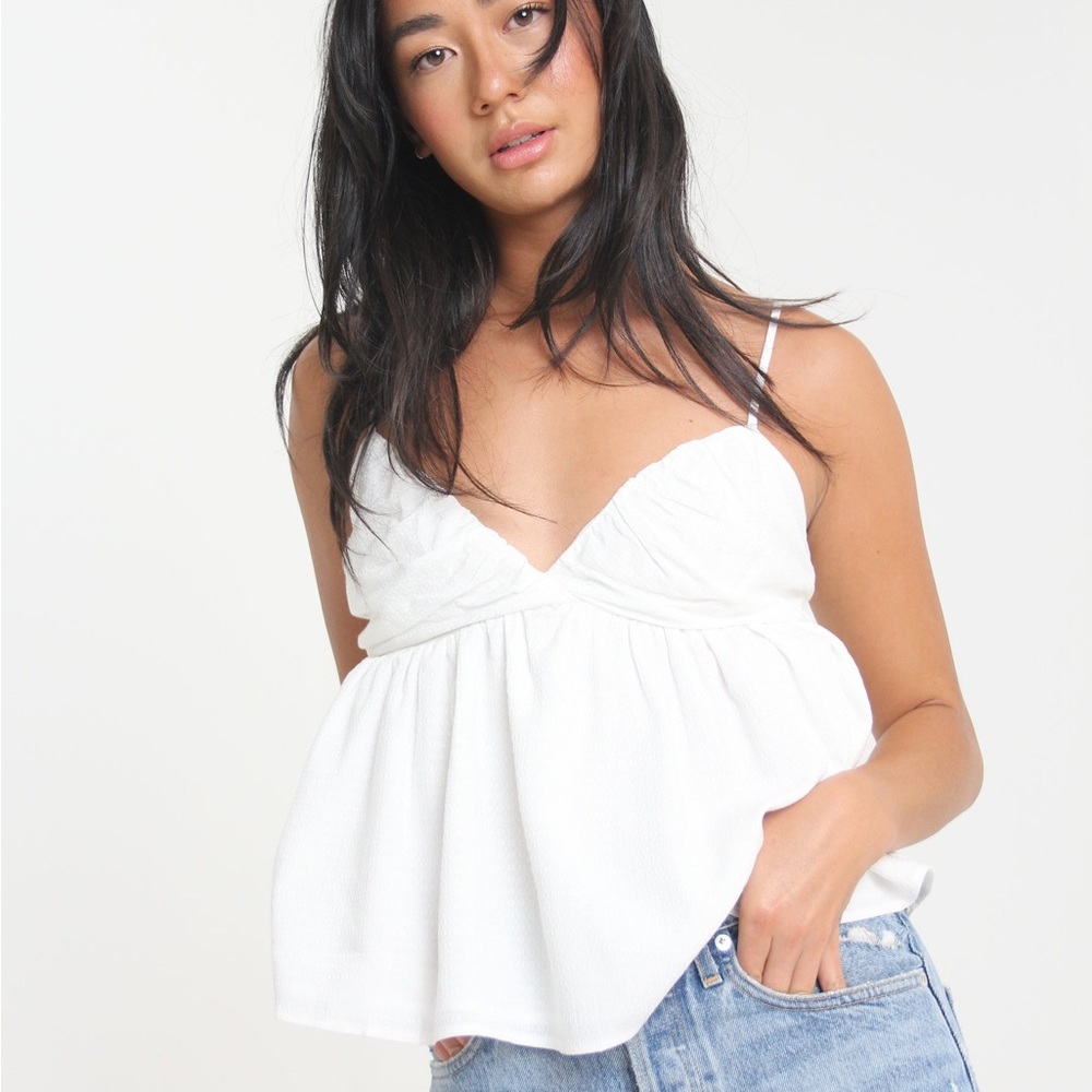 SALT + CO. - Top No. 02, Women’s Babydoll Bow Back Blouse in Powder (NWT)